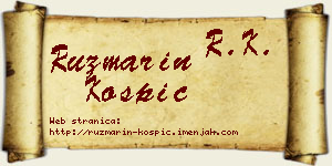 Ruzmarin Košpić vizit kartica